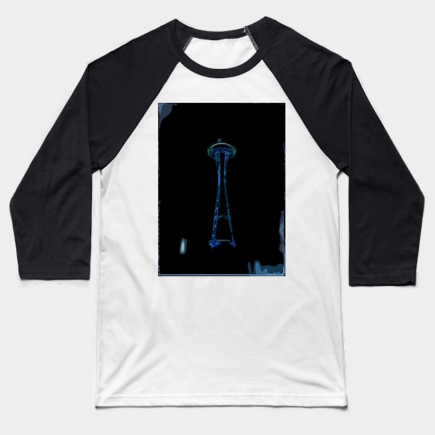 Seattle Space Needle Baseball T-Shirt by WelshDesigns